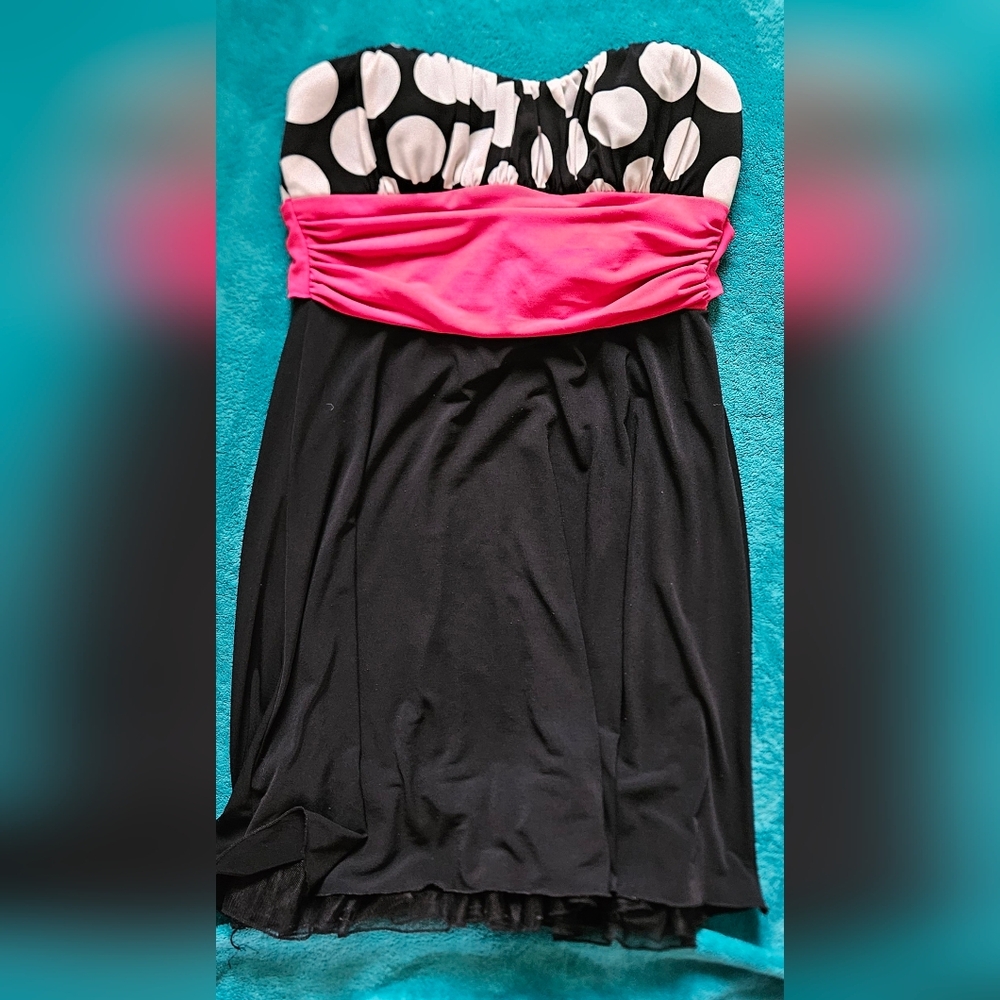 Speechless Monochrome Polka Dot Dress